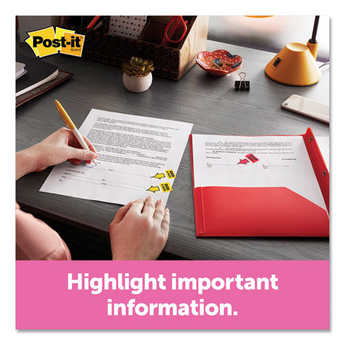 Page Flags In Desk Grip Dispenser, 1 X 1 3-4, Yellow, 200-dispenser