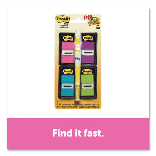 Page Flag Value Pack, Assorted Colors, 200 Flags & Highlighter W-50 Flags