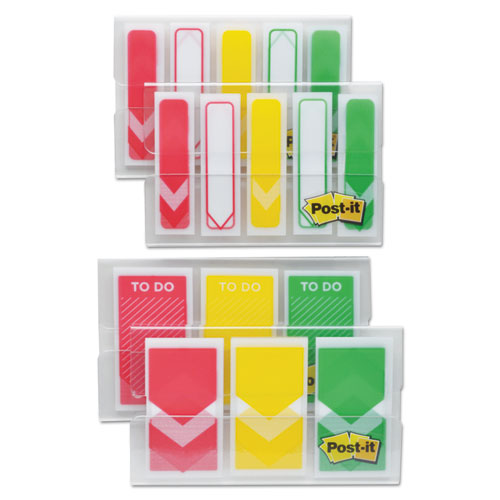 1-2" And 1" Prioritization Page Flag Value Pack, Red-yellow-green, 320-pack