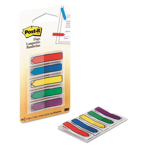 Arrow 1-2" Page Flags, Blue-green-purple-red-yellow, 20-color, 100-pack