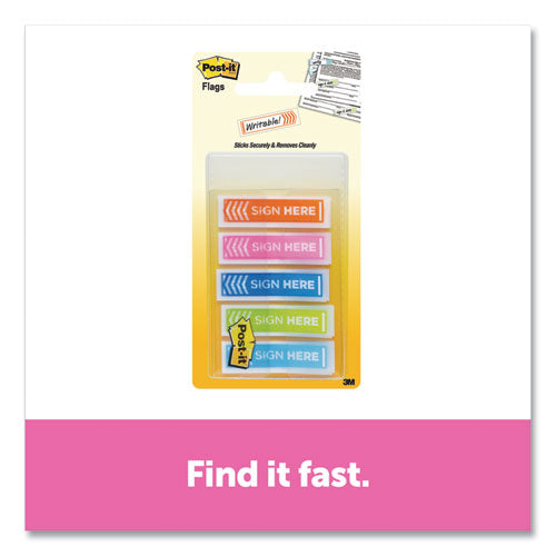 Arrow Message 1-2" Page Flags, Five Assorted Bright Colors, 100-pack