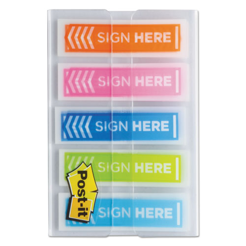 Arrow Message 1-2" Page Flags, Five Assorted Bright Colors, 100-pack