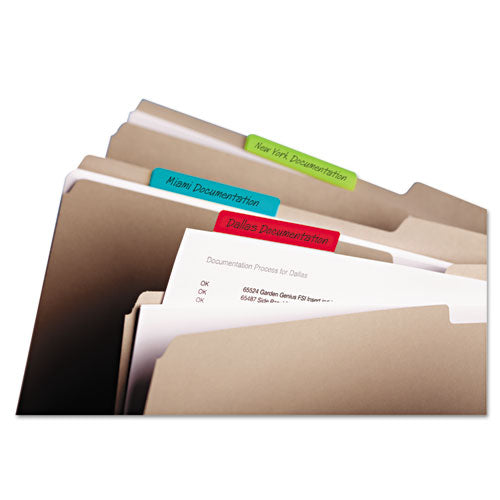 2" And 3" Tabs, 1-3-cut Tabs, Assorted Colors, 3" Wide, 24-pack