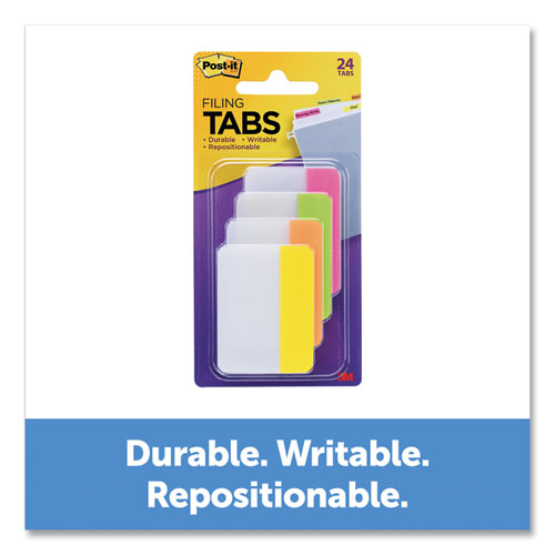 2" Angled Tabs, 1-5-cut Tabs, Assorted Brights, 2" Wide, 24-pack