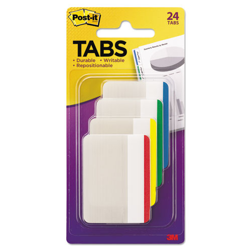 2" And 3" Tabs, Lined, 1-5-cut Tabs, Assorted Primary Colors, 2" Wide, 24-pack