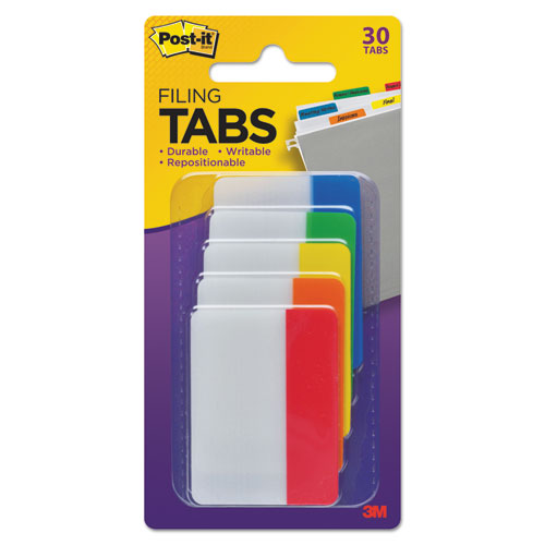 2" And 3" Tabs, 1-5-cut Tabs, Assorted Primary Colors, 2" Wide, 30-pack