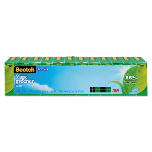 Magic Greener Tape, 1" Core, 0.75" X 75 Ft, Clear, 12-pack