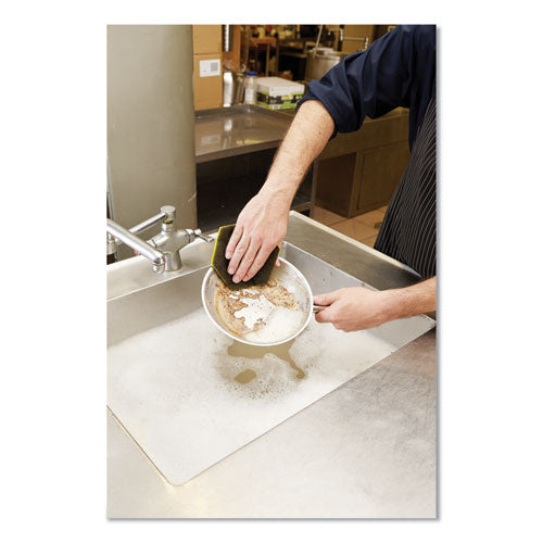 Dual Purpose Scour Pad, 5" X 5", Green-yellow, 15-carton
