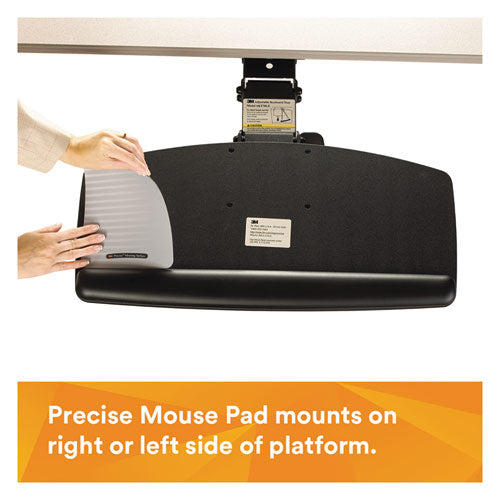 Positive Locking Keyboard Tray, Standard Platform, 21.75" Track, Black