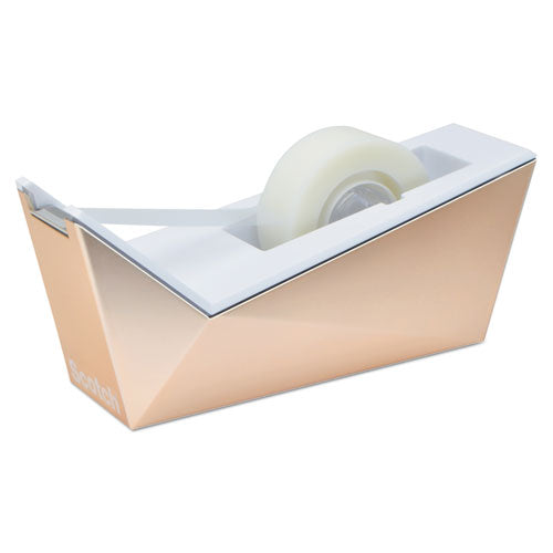 Facet Design One-handed Dispenser, With 3-4 X 350 Tape Roll, 1" Core, Copper