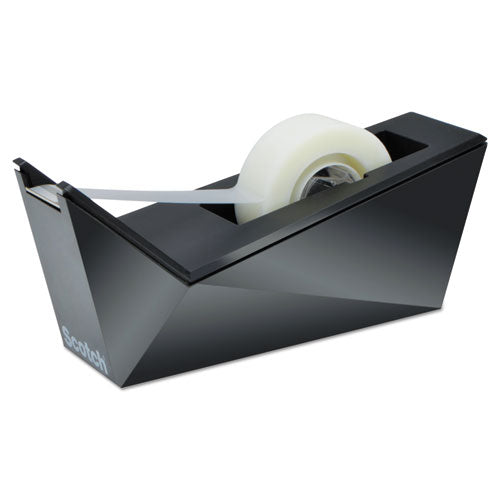 Facet Design One-handed Dispenser, With 3-4 X 350 Tape Roll, 1" Core, Black