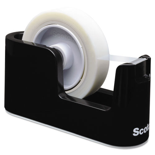 Heavy-duty Weighted Desktop Tape Dispenser, 3" Core, Plastic, Putty-brown