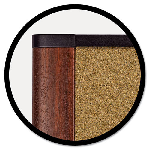 Cork Bulletin Board, 48 X 36, Aluminum Frame W-mahogany Wood Grained Finish