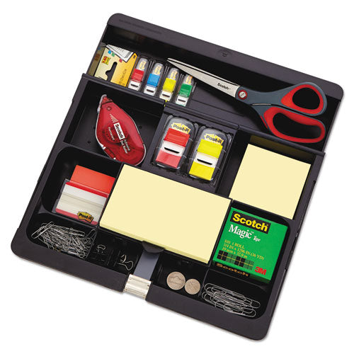 Recycled Plastic Desk Drawer Organizer Tray, Plastic, Black