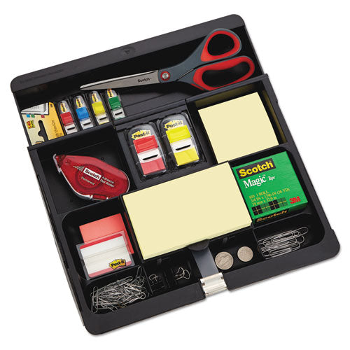 Recycled Plastic Desk Drawer Organizer Tray, Plastic, Black
