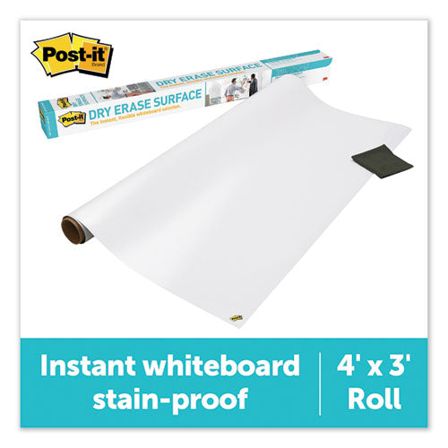 Dry Erase Surface With Adhesive Backing, 48" X 36", White