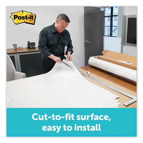 Dry Erase Surface, 50 Ft X 4 Ft, White