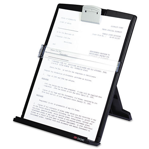 Fold-flat Freestanding Desktop Copyholder, Plastic, 150 Sheet Capacity, Black
