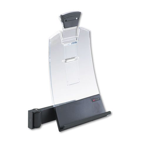 Clip Copyholder, Flat Panel Monitor Mount, Plastic, Holds 35 Sheets, Black-clear