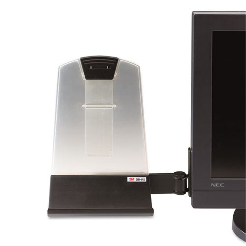 Clip Copyholder, Flat Panel Monitor Mount, Plastic, Holds 35 Sheets, Black-clear