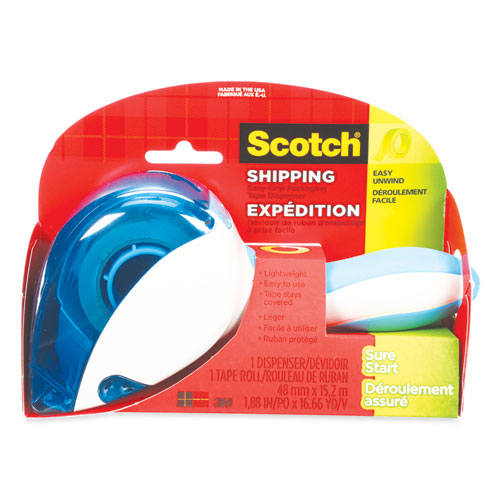 Easy Grip Tape Dispenser, 1 Dispenser & 1 Roll At 1.88" X 600"