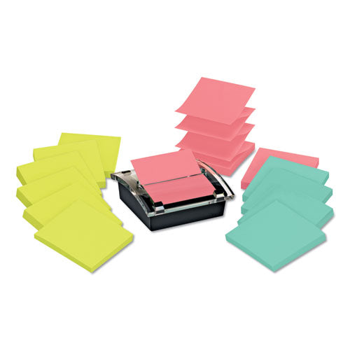 Pop-up Dispenser Value Pack, 3 X 3, Black-clear