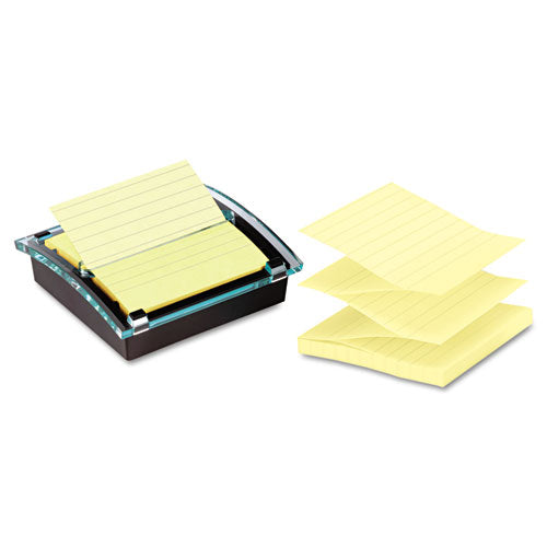 Pop-up Note Dispenser-value Pack, 4 X 4 Self-stick Notes, Black-clear