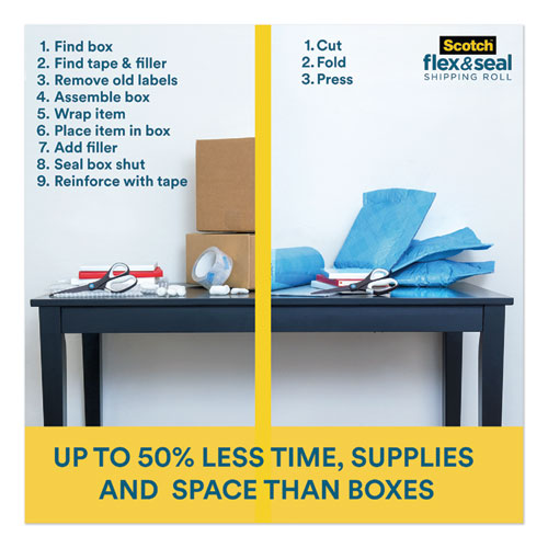 Flex And Seal Shipping Roll, 15" X 20 Ft, Blue-gray