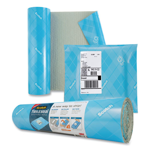 Flex And Seal Shipping Roll, 15" X 20 Ft, Blue-gray