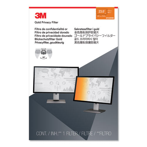 Gold Frameless Privacy Filter For 23" Widescreen Monitor, 16:9 Aspect Ratio