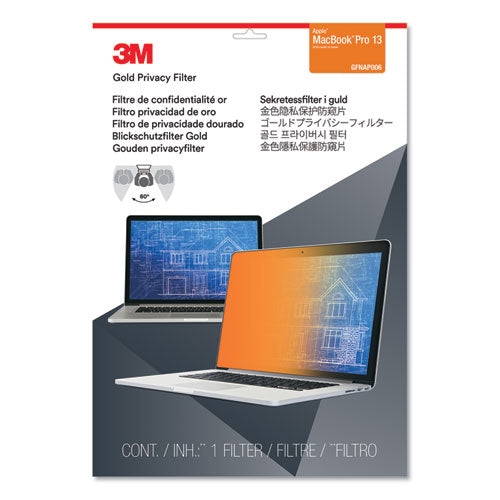 Gold Frameless Privacy Filter For 13.3" Widescreen Touch Macbook Pro, 16:10 Aspect Ratio