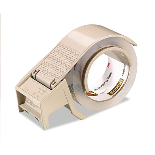 Compact And Quick Loading Dispenser For Box Sealing Tape, 3" Core, Plastic, Gray