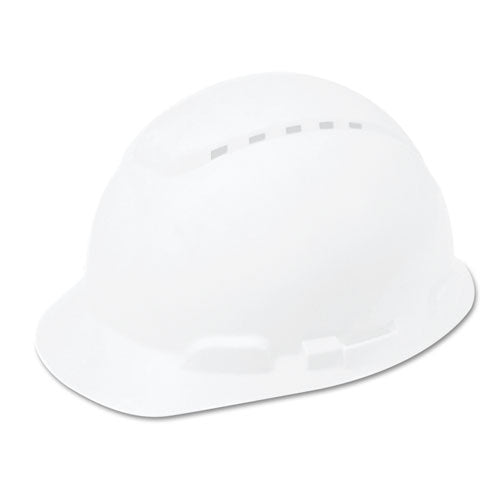 H-700 Series Hard Hat With Four Point Ratchet Suspension, Vented, White