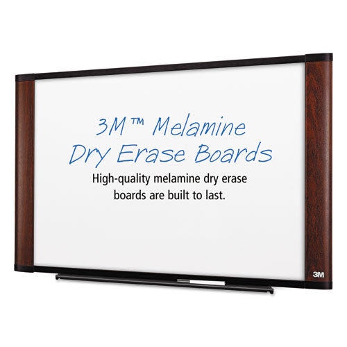 Melamine Dry Erase Board, 72 X 48, Mahogany Frame