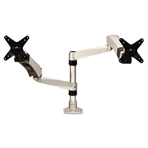 Dual Monitor Arm Mount, 5w X 21.5d X 27h, Silver