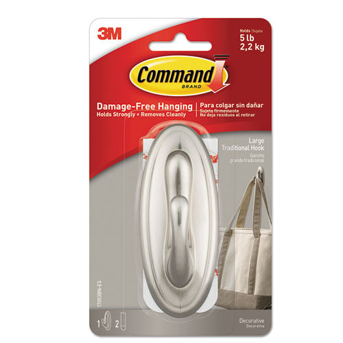 Decorative Hooks, Medium, 1 Hook And 2 Strips-pack