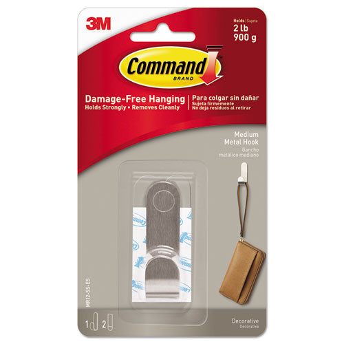 Decorative Hooks, Medium, 1 Hook And 2 Strips-pack