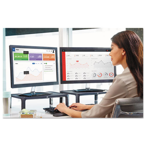 Adjustable Monitor Stand, 16 X 12 X 1 3-4 To 5 1-2, Black