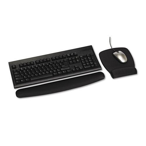 Antimicrobial Foam Mouse Pad Wrist Rest, Nonskid Base, Black