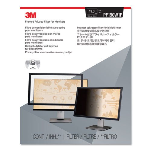 Framed Desktop Monitor Privacy Filter For 18.4" To 19" Widescreen Lcd, 16:10