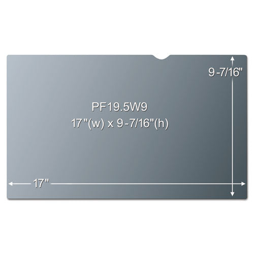 Frameless Blackout Privacy Filter For 19.5" Widescreen Monitor, 16:9 Aspect Ratio