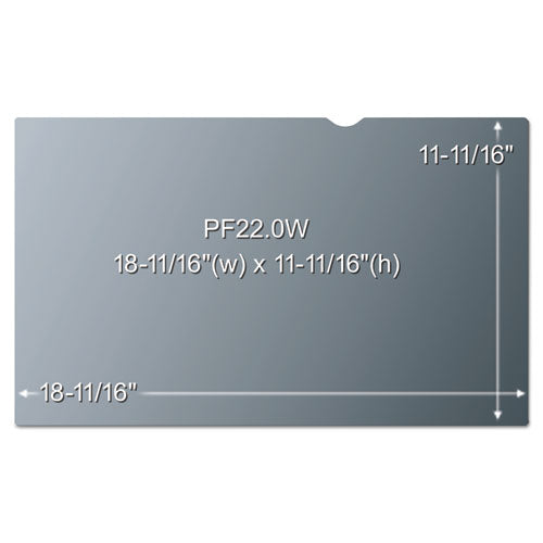 Frameless Blackout Privacy Filter For 22" Widescreen Monitor, 16:10 Aspect Ratio