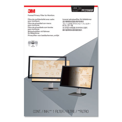 Framed Desktop Monitor Privacy Filter For 27" Widescreen Lcd, 16:9 Aspect Ratio