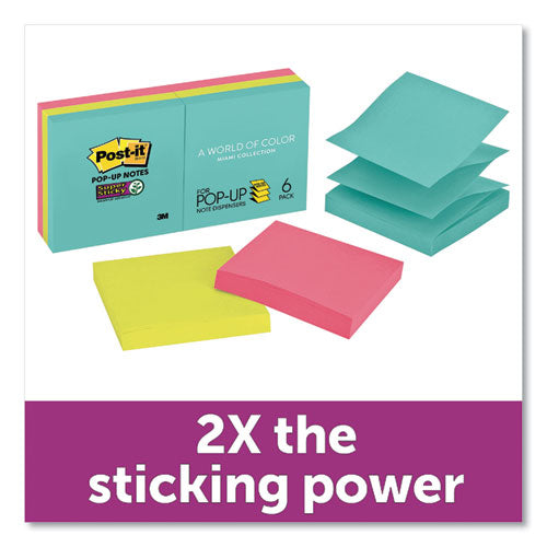 Pop-up 3 X 3 Note Refill, Miami, 90-pad, 6 Pads-pack