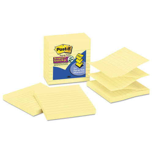 Pop-up Notes Refill, Lined, 4 X 4, Neon Pink, 90-sheet, 5-pack