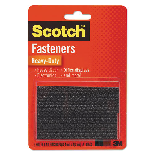 Heavy-duty All-weather Fasteners, 1" X 3", Black, 2-pack