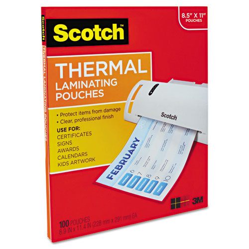 Laminating Pouches, 3 Mil, 9" X 11.5", Gloss Clear, 100-pack