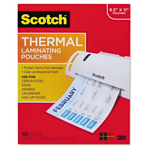 Laminating Pouches, 3 Mil, 9" X 11.5", Gloss Clear, 100-pack