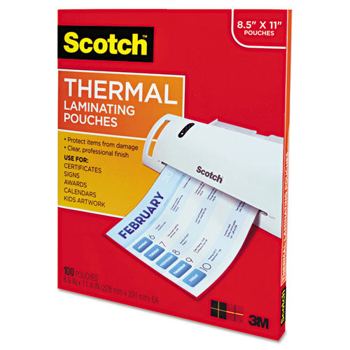 Laminating Pouches, 3 Mil, 9" X 11.5", Gloss Clear, 100-pack