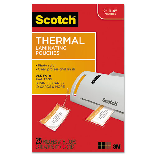 Laminating Pouches, 5 Mil, 2.5" X 4.2", Gloss Clear, 25-pack
